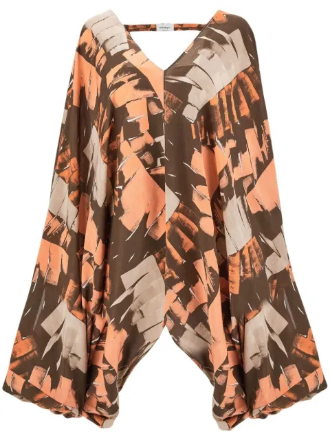 Ferragamo Palm-print beach cover-up Orange 755158