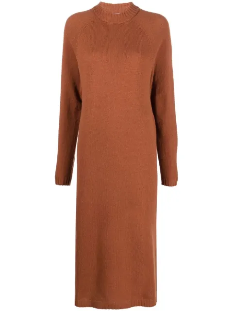 Alysi mock-neck knit dress Brown 252306A2222
