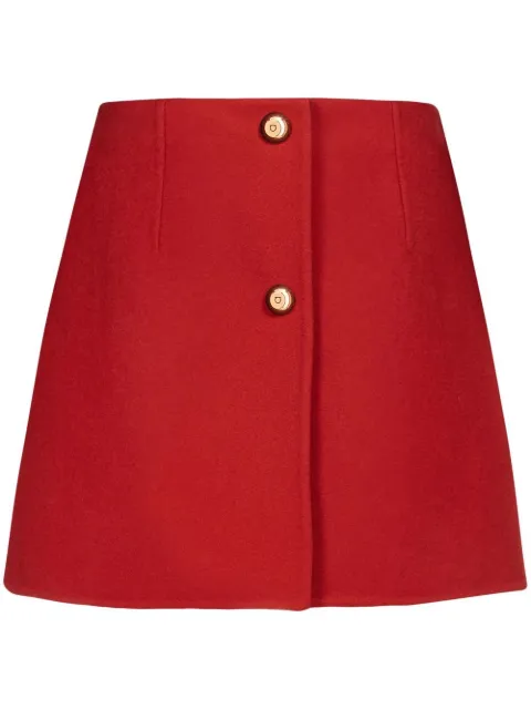 Ferragamo Cashmere-blend A-line mini skirt Black 757122