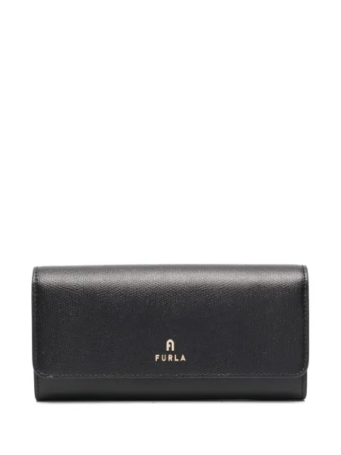 Furla Camelia Continental XL logo-plaque grained leather wallet Black WP00317ARE0001007