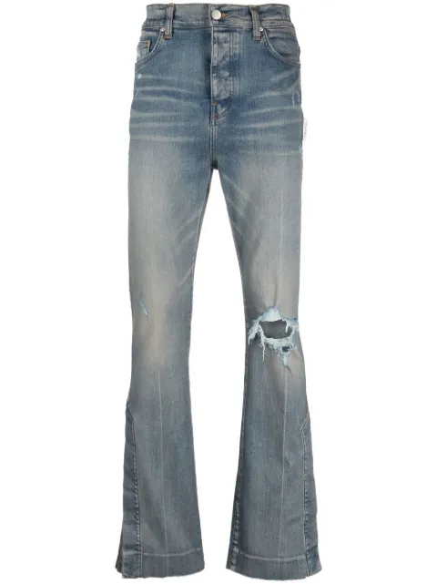 AMIRI ripped-detail bootcut jeans Blue PF22MDF092