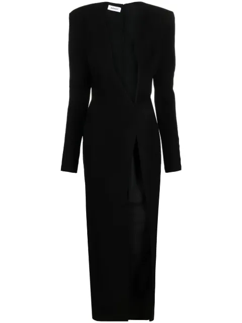 Mônot plunging V-neck dress Black MONOTPF22801CREPE