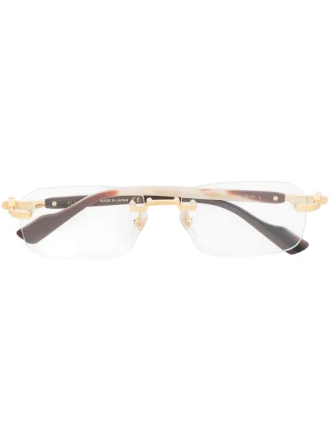 Gucci Eyewear rimless optical glasses Brown GG1221O
