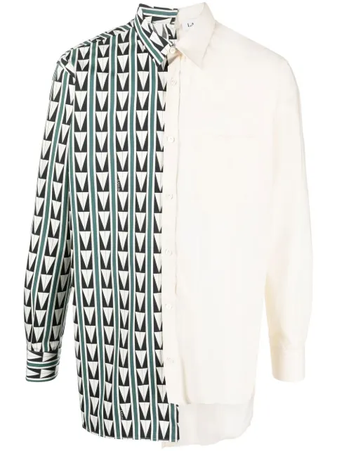 Lanvin patchwork geometric print shirt Neutrals RMSI00115542H22