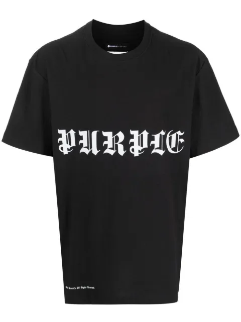 Purple Brand logo print T-shirt Black P104