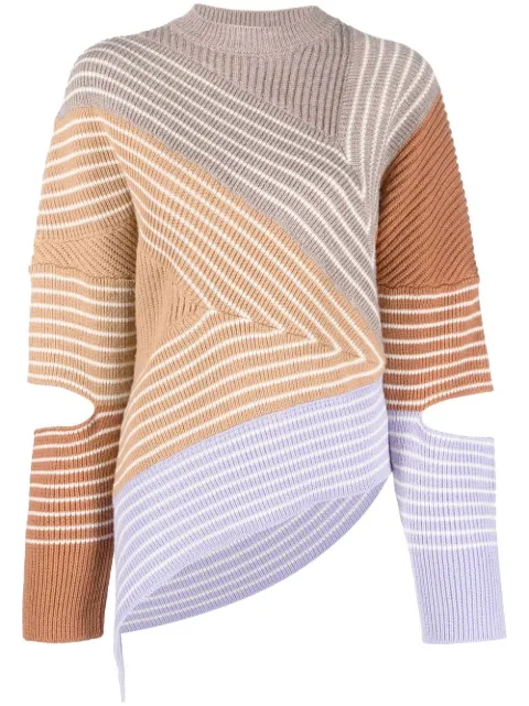Stella McCartney Stella by Stella 3D stripes wool sweater Brown 6K02503S2359