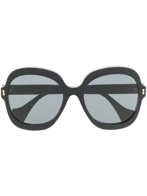 Gucci Eyewear logo-plaque square-frame sunglasses Black GG1240S001