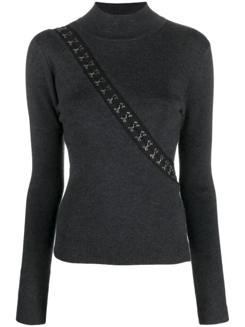 Monse hook-detail mock-neck jumper Grey MF220145VIC