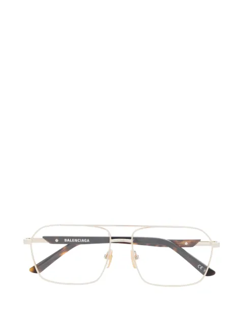 Balenciaga Eyewear double-bridge pilot-frame glasses Gold BB0248O