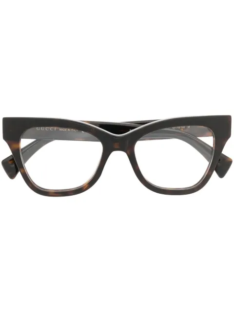 Gucci Eyewear tortoiseshell-effect cat-eye glasses Brown GG1133O004