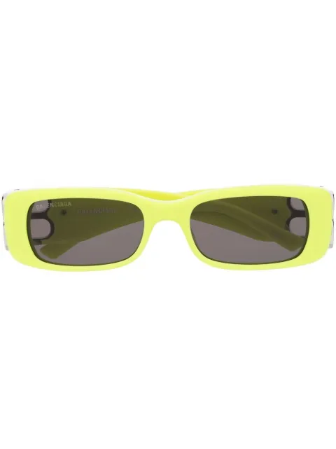 Balenciaga Eyewear logo-plaque rectangle-frame sunglasses Yellow BB0096S008