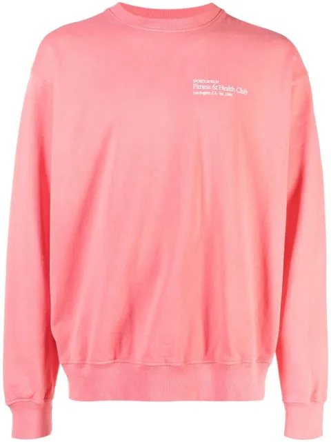 Sporty & Rich Fitness & Health Club crew neck sweatshirt Pink CR621ST