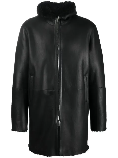 Tagliatore Wilson hooded shearling coat Black WILSONCHI2210