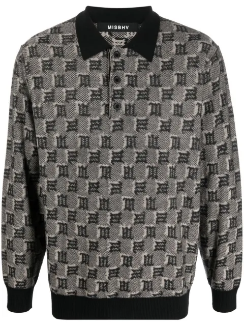 MISBHV logo-jacquard polo jumper Black 122M704