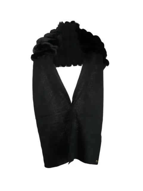 TWINSET faux-fur trim scarf Black 222TO5091