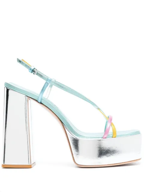 Haus of Honey 135mm metallic platform sandals Blue HW306