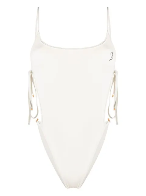 Blumarine open tie side swimsuit White P322D010A