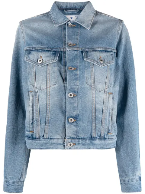 Off-White Corporate logo-patch denim jacket Blue OWYE012C99DEN004