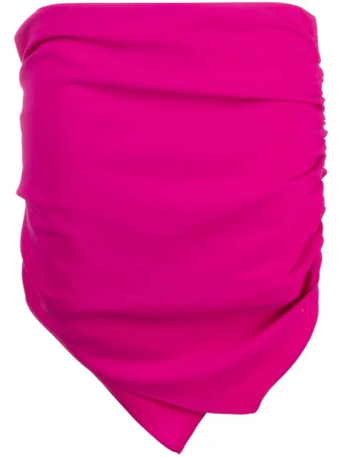 The Attico Hatty ruched asymmetric miniskirt Pink 232WCS121E057