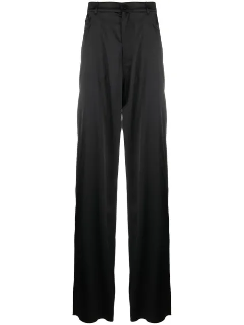 Balenciaga loose-cut stretch-satin trousers Black 727941TJO44
