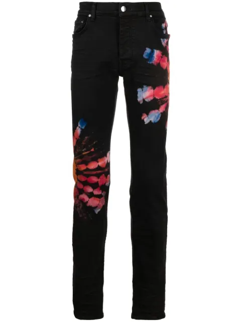 AMIRI tie-dye print skinny jeans Black PS23MDS004