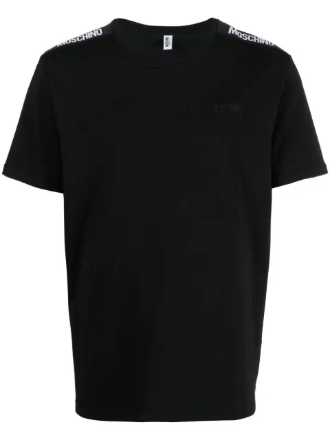 Moschino logo-tape detail T-shirt Black 2221A19428136555