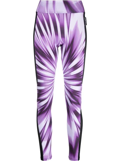 Plein Sport tie-dye high-waisted leggings Purple SACCWJT1680STE003N