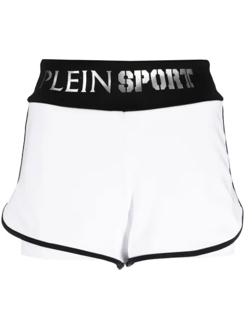 Plein Sport logo-waistband jogging shorts White SACCWJT1684STE003N