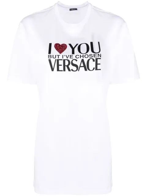 Versace slogan-print T-shirt White 10075221A05378