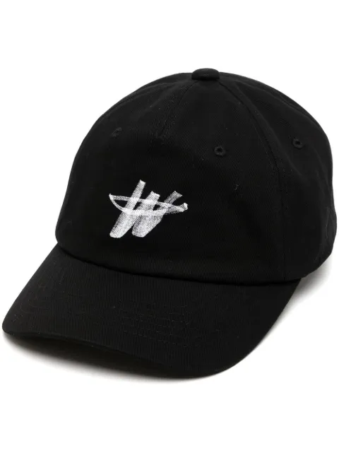 We11done logo-print detail baseball cap Black WDAH322405UBK