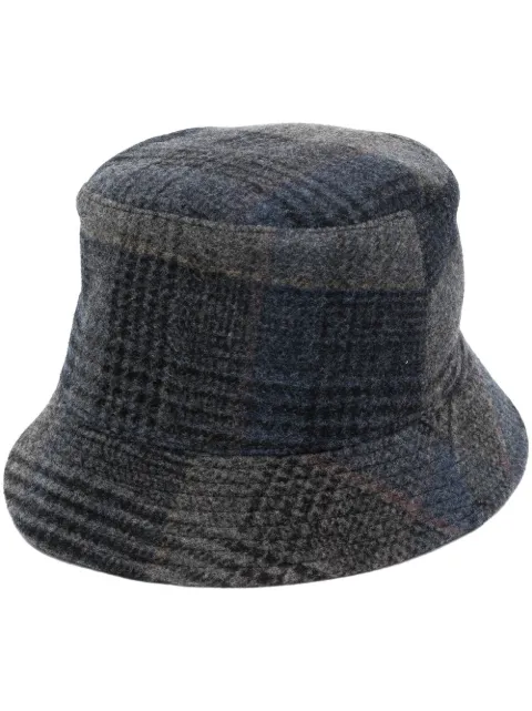 Fedeli tartan-check virgin-wool hat Blue 5UI00813