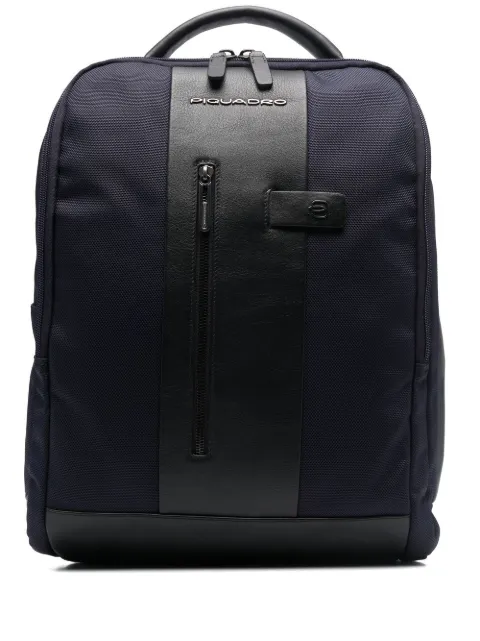 PIQUADRO two-tone logo-patch backpack Blue CA4818BR2