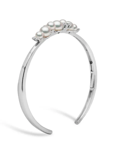 Yoko London 18kt white gold Raindrop Akoya pearl and diamond bangle Silver QYB23007X