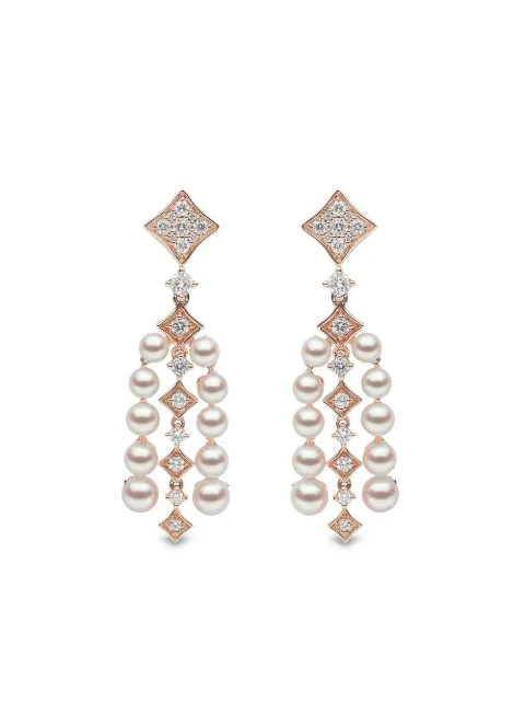Yoko London 18kt rose gold Raindrop Akoya pearl and diamond earrings Pink QYE21549X
