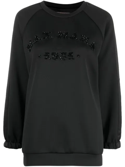 Max Mara logo-embellished long-sleeved sweater Black 19260127600