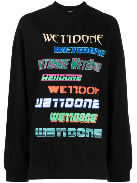 We11done multi-logo cotton sweatshirt Black WDTT122848UBK