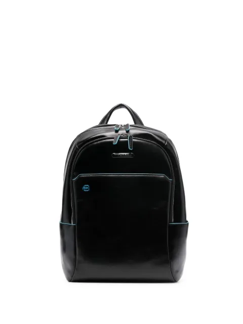 PIQUADRO calf-leather two-zip backpack Black CA3214B2