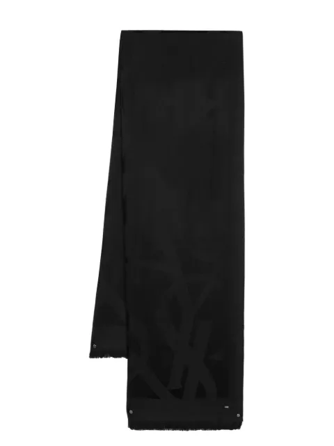 Saint Laurent jacquard-logo wool scarf Black 7194283Y210