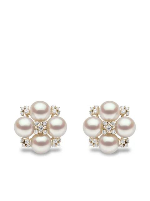 Yoko London 18kt yellow gold Raindrop Akoya pearl and diamond earrings Gold QYE17956X