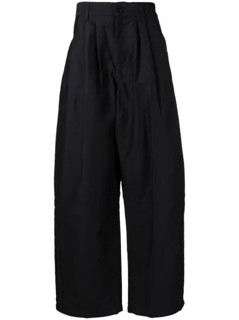 Yohji Yamamoto high-waisted straight-leg trousers Black HEP37019