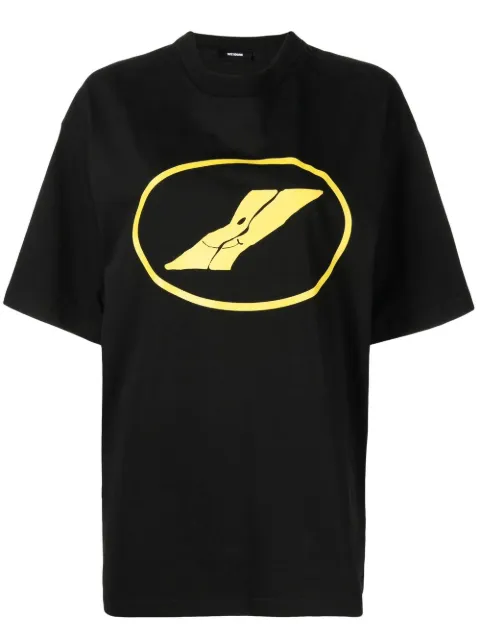 We11done logo-print crew-neck T-shirt Black WDTT122832UBK