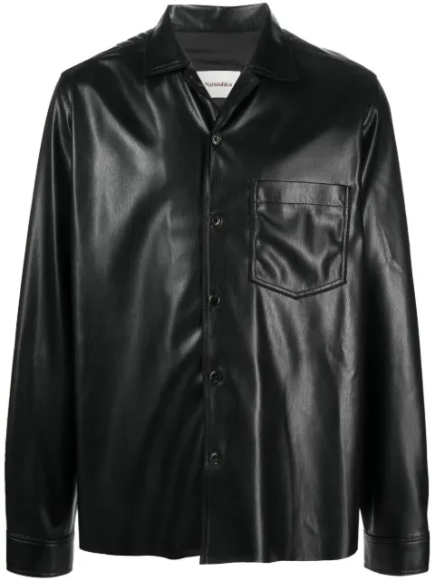Nanushka coated-finish shirt jacket Black NM22CRSH00299CORE