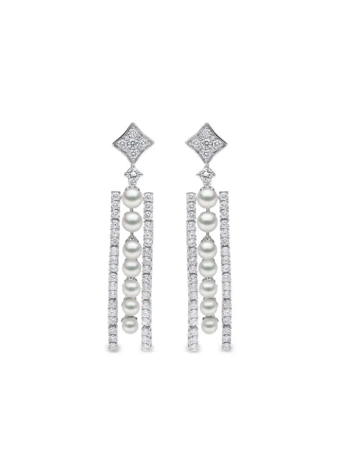 Yoko London 18kt white gold Raindrop Akoya pearl and diamond earrings Silver QYE22897X