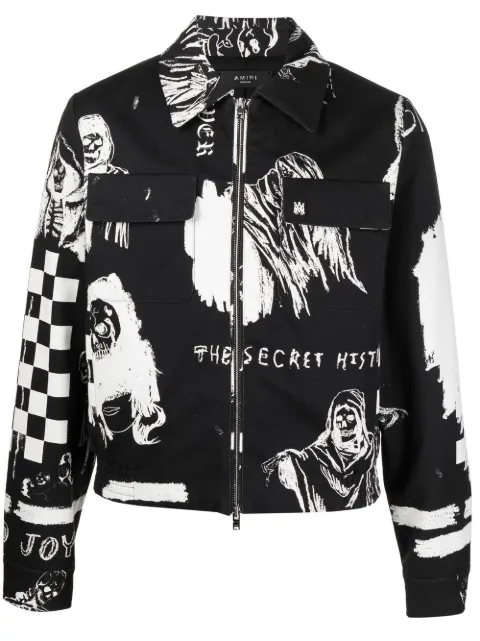 AMIRI graphic-print shirt jacket Black AW22MJF017