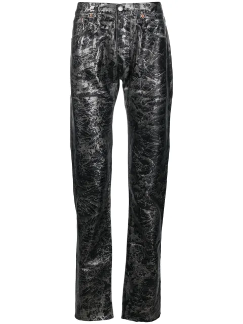 GALLERY DEPT. abstract-print metallic straight-leg jeans Black 5001TFLP