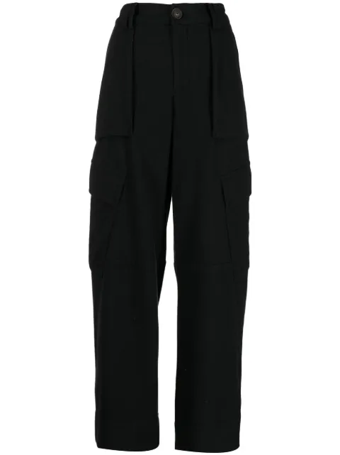 Vince flannel wide-leg trousers Black V896522108