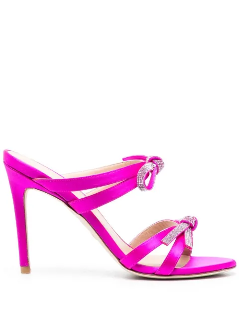 Stuart Weitzman crystal-embellished bow sandals Pink SB587SAN