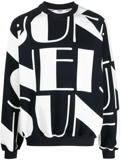 Sunnei logo-print long-sleeve sweatshirt Blue CRTWXJER008