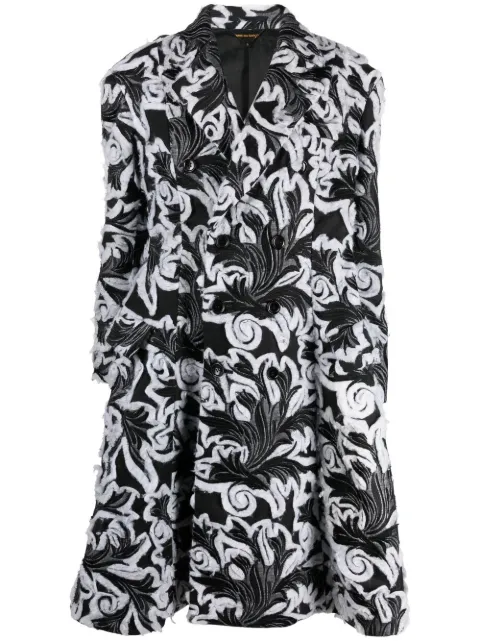 Comme Des Garçons floral jacquard double-breasted coat Black GJC010051