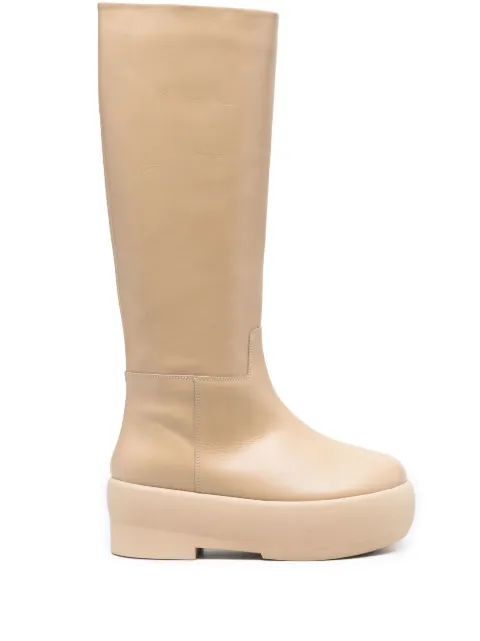 GIABORGHINI Gia flatform boots Neutrals GIA164300